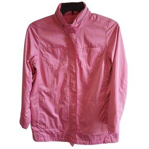J. Jill Womens Pink Jacket With Zip In Hood & Side Pockets